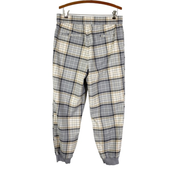 Loft Plaid Jogger Pants Sz. L Elastic Waist Pockets - Picture 2 of 10